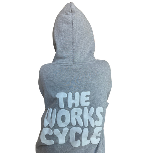 The Works Cycle Puffy Letter Gray Sweatshirt